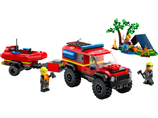 Lego 4x4 Fire Truck with Rescue Boat