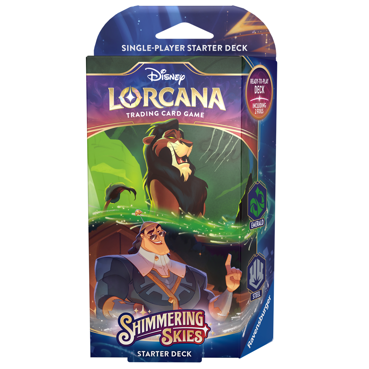 Disney Lorcana: Shimmering Skies Starter Deck - Emerald & Steel (Scar & Kronk)