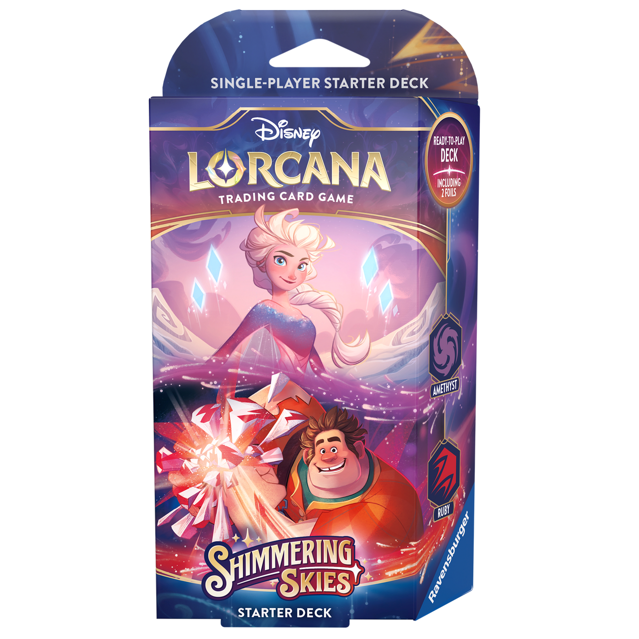 Disney Lorcana: Shimmering Skies Starter Deck - Amethyst & Ruby (Elsa & Ralph)