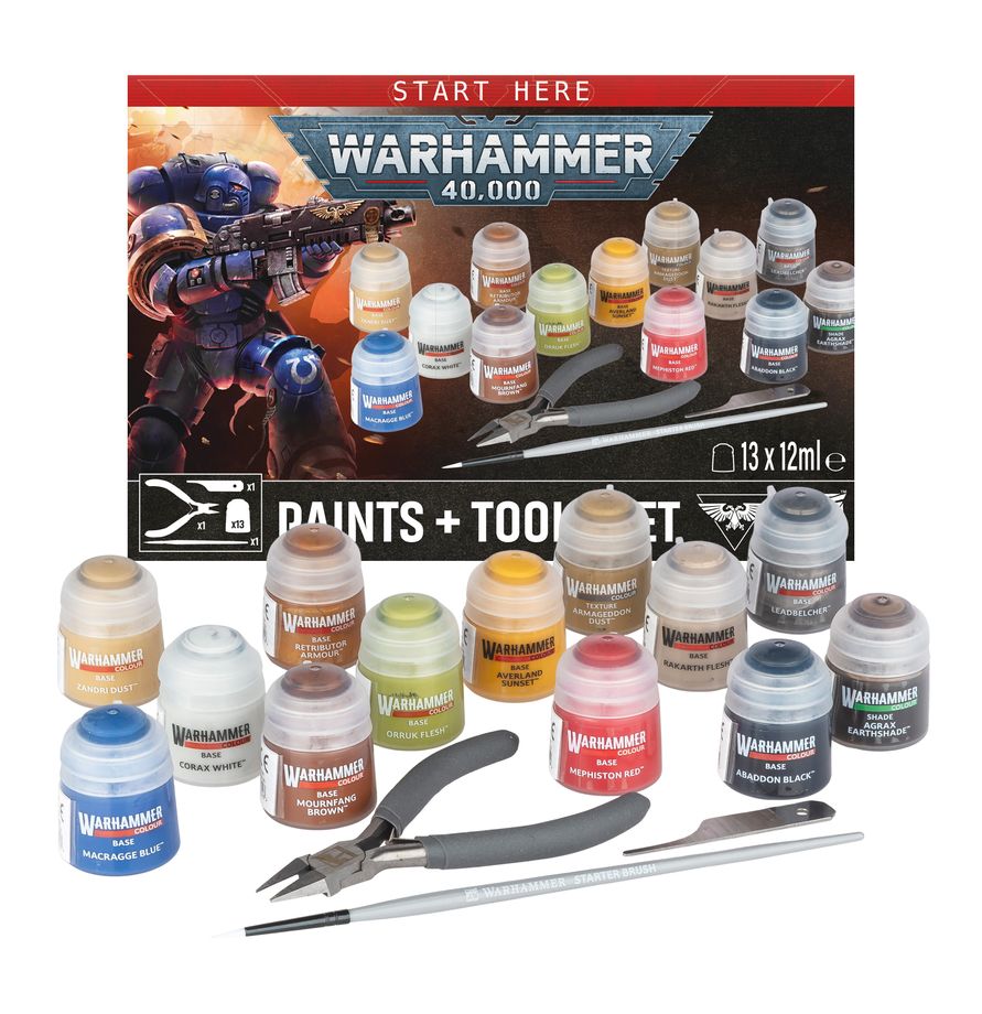 PREORDER RELEASE DATE: 25/07/2026 Warhammer 40K Paints + Tools Set (COLLECTION ONLY)