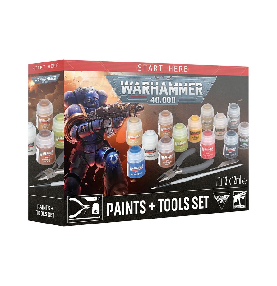 PREORDER RELEASE DATE: 25/07/2026 Warhammer 40K Paints + Tools Set (COLLECTION ONLY)