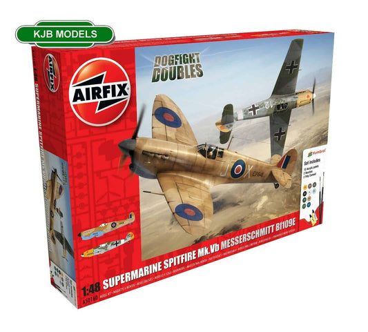 Airfix Spitfire Mk.Ia Messerschmitt Bf109E-4 Dogfight Double Gift Set A50160