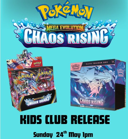 NCG Kids Clubs Chaos Rising Release Event Sunday 24th May