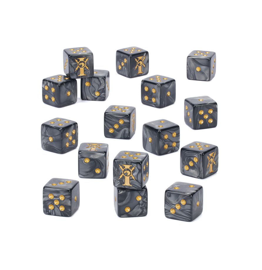 PREORDER RELEASE DATE: 17/10/26 WARHAMMER 40000: ADEPTUS CUSTODES DICE (COLLECTION ONLY)