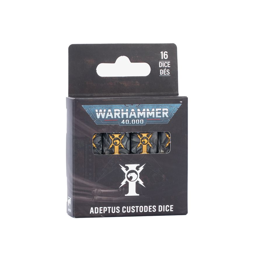 PREORDER RELEASE DATE: 17/10/26 WARHAMMER 40000: ADEPTUS CUSTODES DICE (COLLECTION ONLY)