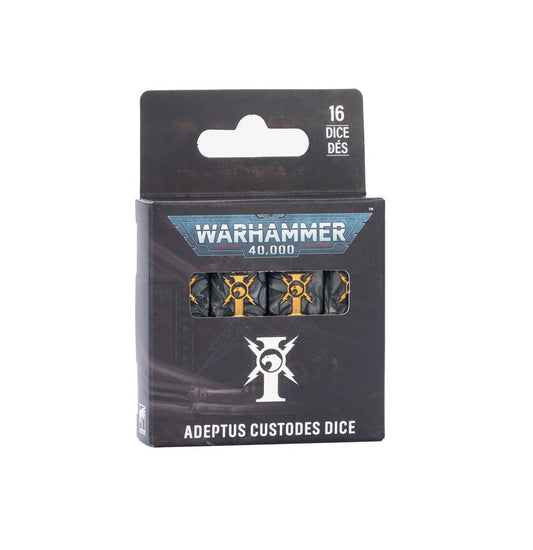 PREORDER RELEASE DATE: 17/10/26 WARHAMMER 40000: ADEPTUS CUSTODES DICE (COLLECTION ONLY)