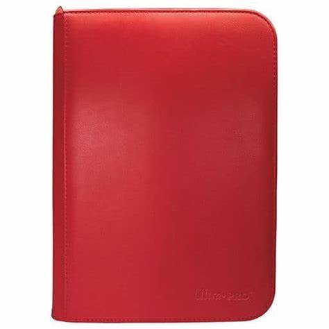 4 Pocket Zip Binder Red