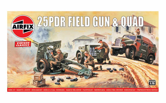 Airfix 25PDR Field Gun & Quad A01305v