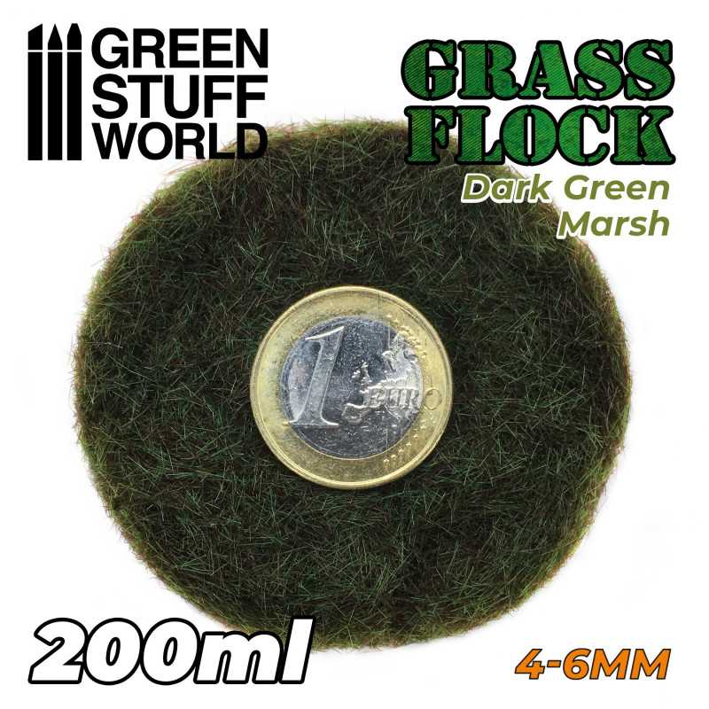Grass Flock - DARK GREEN MARSH 4-6mm (200ml)
