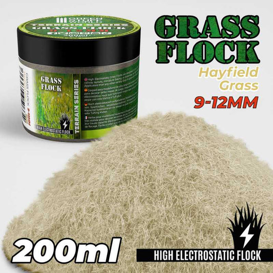 Grass Flock - HAYFIELD GRASS 9-12mm (200ml).  11165